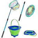 Kids Fishing Net - Telescopic Landing Net with Aluminum Pole Handle, Collapsible Bucket Sand Pail, Butterfly Net for Outdoor Play