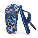Kids Flip Flops with Adjustable Back Strap Glitter EVA Thong Sandals