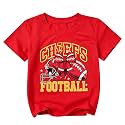 Kids Football Shirt Game Day Graphic Tee Boys Girls Short Sleeve Sports Top