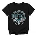 Kids Football Shirt Game Day Graphic Tee Boys Girls Short Sleeve Sports Top