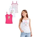 Kids Girl's Regular Fit Vest | 100% Cotton| Skin Friendly | Lightweight | Sleeveless Design | Pack of 3 Print (Color &amp; Print May Vary)