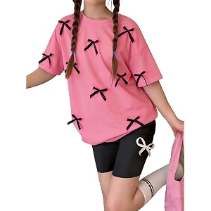 Kids Girl Clothes Heart Print Short Sleeve