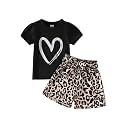 Kids Girl Clothes Heart Print Short Sleeve