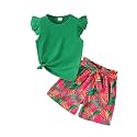 Kids Girl Clothes Heart Print Short Sleeve