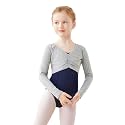 Kids Girls Ballet Wrap Tops Long Sleeve Crop Dance Sweaters for Leotards