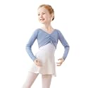 Kids Girls Ballet Wrap Tops Long Sleeve Crop Dance Sweaters for Leotards