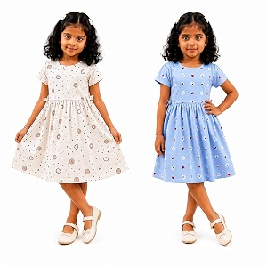 Kids Girls Combo Frock Girl Cotton