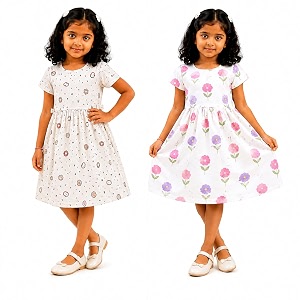 Kids Girls Combo Frock Girl Cotton