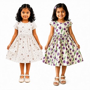Kids Girls Combo Frock Girl Cotton