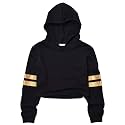 Kids Girls Leather Plaid Long Sleeve Crop