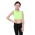 Kids Girls Neon Fluorescent Vest Crop Tops T-Shirt Tee Top Dance Wear Gymnastic Fancy Dress Age 5-14 Years