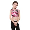 Kids Girls Neon Fluorescent Vest Crop Tops T-Shirt Tee Top Dance Wear Gymnastic Fancy Dress Age 5-14 Years