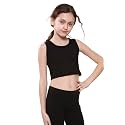 Kids Girls Neon Fluorescent Vest Crop Tops T-Shirt Tee Top Dance Wear Gymnastic Fancy Dress Age 5-14 Years
