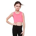 Kids Girls Neon Fluorescent Vest Crop Tops T-Shirt Tee Top Dance Wear Gymnastic Fancy Dress Age 5-14 Years
