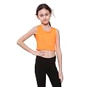 Kids Girls Neon Fluorescent Vest Crop Tops T-Shirt Tee Top Dance Wear Gymnastic Fancy Dress Age 5-14 Years