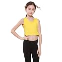 Kids Girls Neon Fluorescent Vest Crop Tops T-Shirt Tee Top Dance Wear Gymnastic Fancy Dress Age 5-14 Years