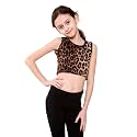 Kids Girls Neon Fluorescent Vest Crop Tops T-Shirt Tee Top Dance Wear Gymnastic Fancy Dress Age 5-14 Years