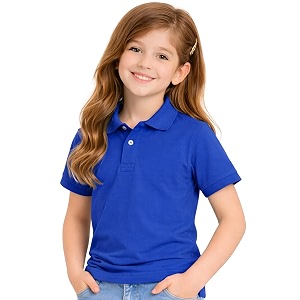 Kids Girls Polo T-Shirt Half Sleeves