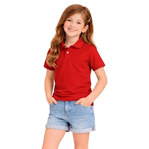 Kids Girls Polo T-Shirt Half Sleeves