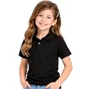 Kids Girls Polo T-Shirt | Half Sleeves | 100% Organic Cotton Rich Bio-Wash Fabric | Ultra Soft &amp; Breathable | Regular Fit | Plain Solid Color Casual Wear &amp; School Uniform