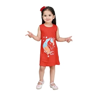 Kids Girls Sleeveless Cute Fancy Horse Frocks