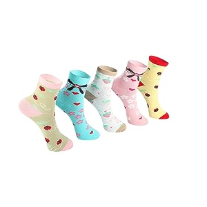 kids girls socks  comfortable amp soft printed cotton baby socks for girls - multicolor pack of 5 pairs