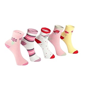 kids girls socks  comfortable amp soft printed cotton baby socks for girls - multicolor pack of 5 pairs