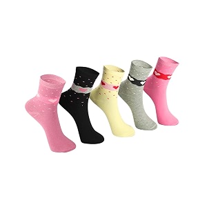 kids girls socks  comfortable amp soft printed cotton baby socks for girls - multicolor pack of 5 pairs