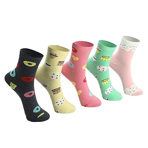 kids girls socks  comfortable amp soft printed cotton baby socks for girls - multicolor pack of 5 pairs