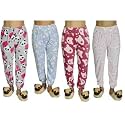 Kids/Girls Winter Woolen Fleece Pyjamas/Legging for Casual/Lounge wear, Assorted Prints Combo Pack