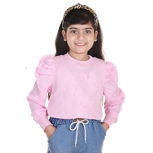Kids Graphic Print Top with Puff Sleeves
