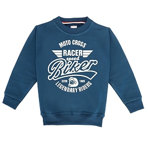 Kids Graphic Print Woolen Sweatshirts with Round