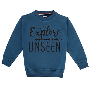 Kids Graphic Print Woolen Sweatshirts with Round