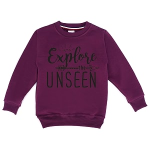 Kids Graphic Print Woolen Sweatshirts with Round