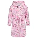 Kids Hooded Bathrobe Girls Soft Plush Hooded Flannel Pajamas Sleepwear Boys Spa Robe