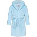 Kids Hooded Bathrobe Girls Soft Plush Hooded Flannel Pajamas Sleepwear Boys Spa Robe