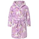 Kids Hooded Bathrobe Girls Soft Plush Hooded Flannel Pajamas Sleepwear Boys Spa Robe