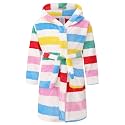 Kids Hooded Bathrobe Girls Soft Plush Hooded Flannel Pajamas Sleepwear Boys Spa Robe