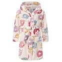 Kids Hooded Bathrobe Girls Soft Plush Hooded Flannel Pajamas Sleepwear Boys Spa Robe
