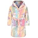 Kids Hooded Bathrobe Girls Soft Plush Hooded Flannel Pajamas Sleepwear Boys Spa Robe