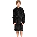 Kids Hooded Bathrobe Girls Soft Plush Hooded Flannel Pajamas Sleepwear Boys Spa Robe