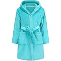 Kids Hooded Bathrobe Girls Soft Plush Hooded Flannel Pajamas Sleepwear Boys Spa Robe