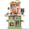 Kids Kitchen Playset, 31.5" Play Kitchen for Toddlers with Sound &amp; Light