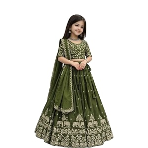 Kids Lehenga Choli with Elephant Embroidery