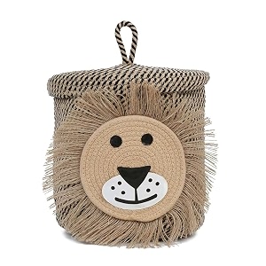 kids lid basket with beautiful characters - rope storage basket for baby diaper stuffed animal storage bin rope storage for kids toy baby laundry baskets mix sher