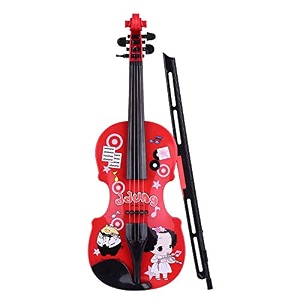 kids little violin with violin bow fun educational musical instruments electronic violin toy for toddlers children boys and girls red