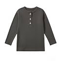 Kids Long Sleeve Henley Shirt Ribbed Cotton T-Shirt 2-7 Years