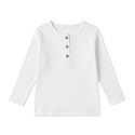 Kids Long Sleeve Henley Shirt Ribbed Cotton T-Shirt 2-7 Years