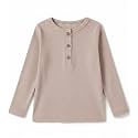 Kids Long Sleeve Henley Shirt Ribbed Cotton T-Shirt 2-7 Years