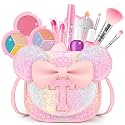 Kids Makeup Kit for Girl, 15Pcs Real Washable Make Up Set &amp; Purse Rainbow T